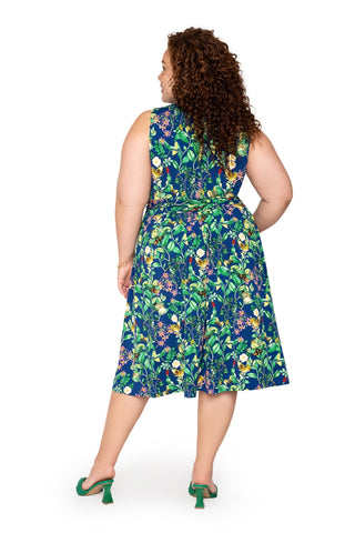Leota's Curve Women Mindy Dress Butterfly Meadow Navy Multi Size 3X