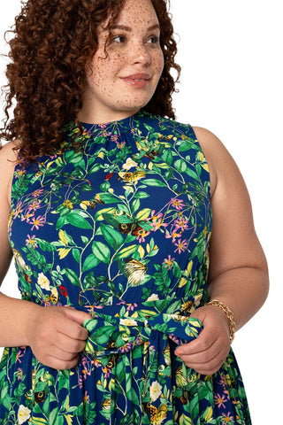 Leota's Curve Women Mindy Dress Butterfly Meadow Navy Multi Size 3X