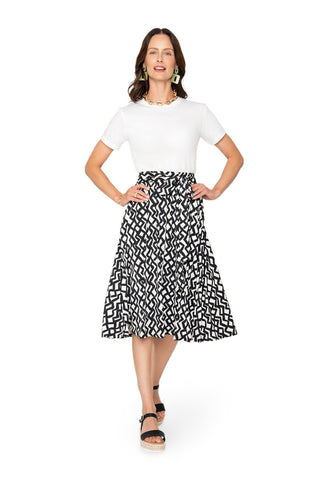Leota's Women Mindy Skirt Zig Zag Black White