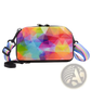 Mini Suitcase Crossbody Bag with Rainbow Strap