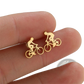 Minimalist Bicycle Rider Silhouette Stud Earrings