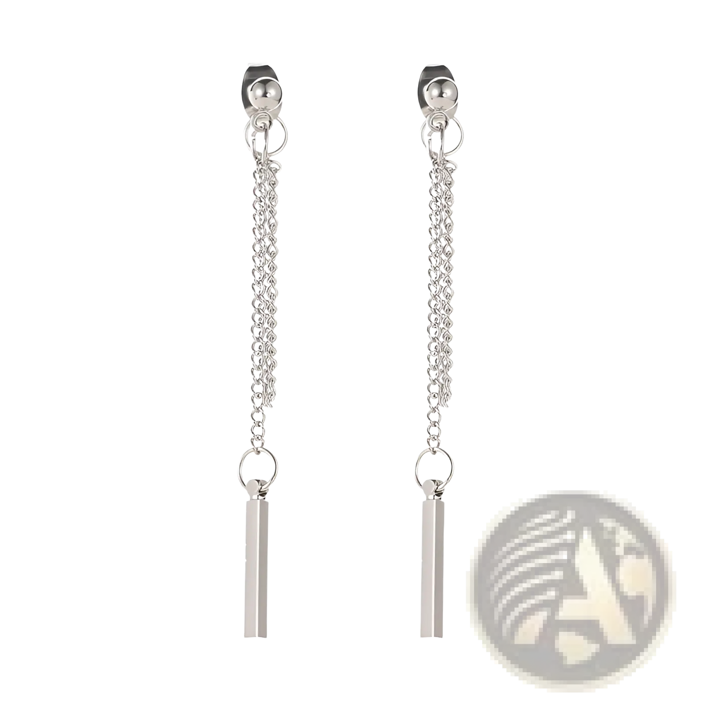 Minimalist Geometric Chain and Bar Dangle Earrings