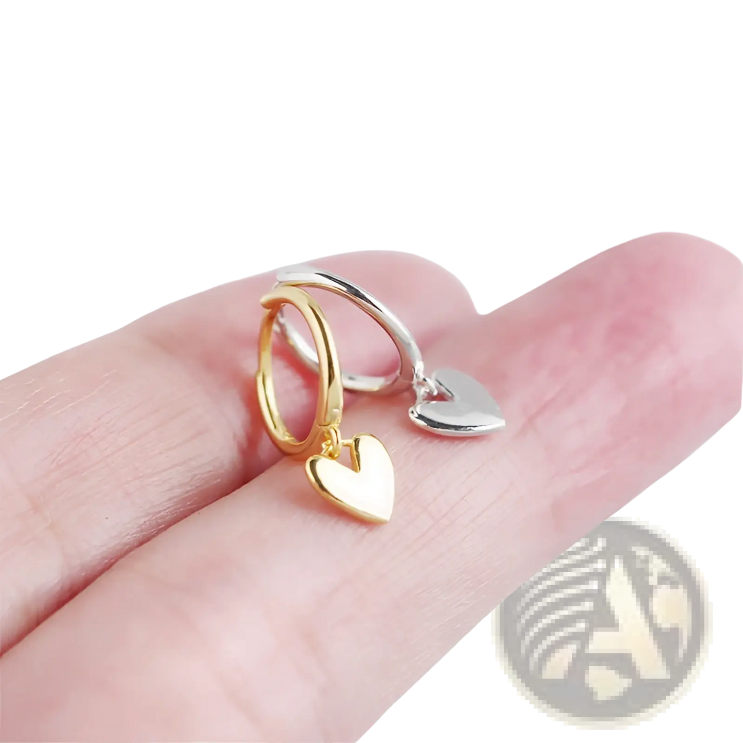 Minimalist Heart Shaped Hoop Earrings in Silver and Gold