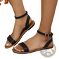 Minimalist Leather Ankle Strap Roman Sandals
