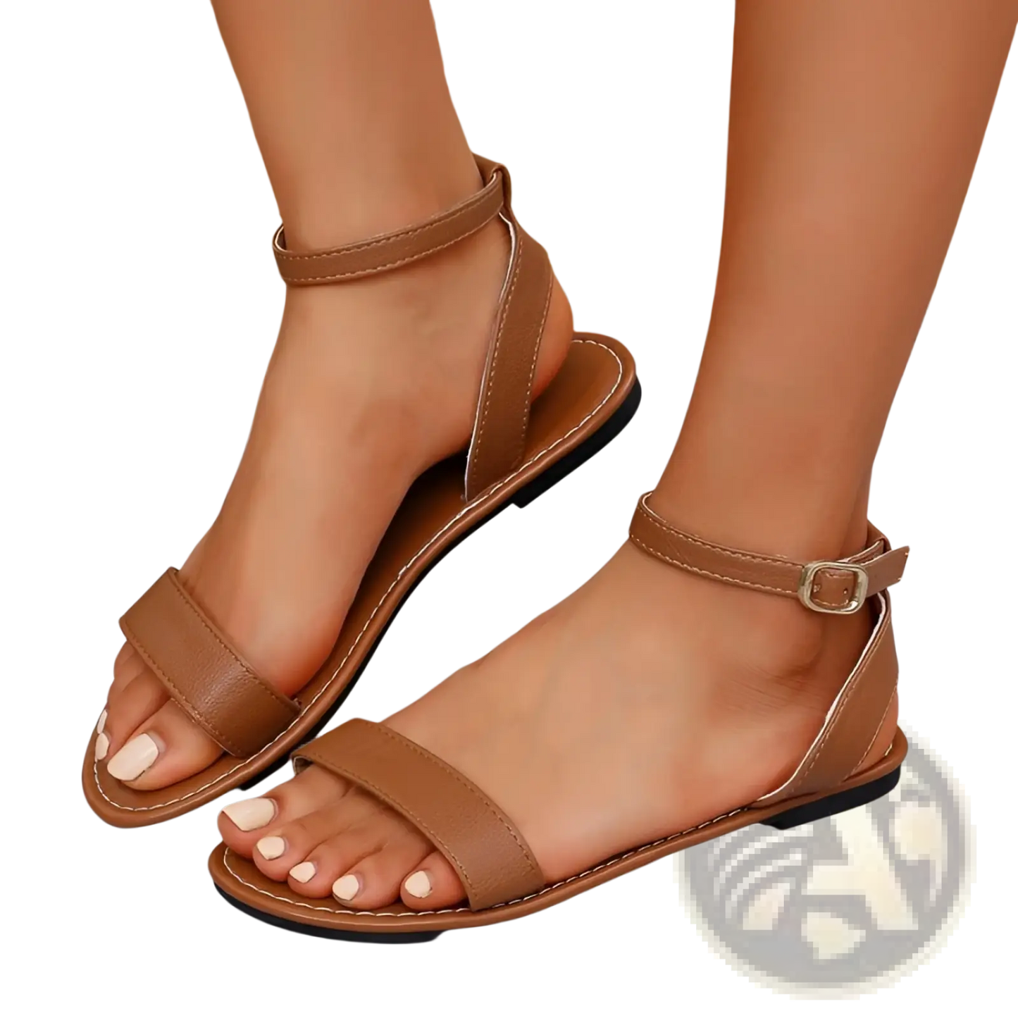 Minimalist Leather Ankle Strap Roman Sandals