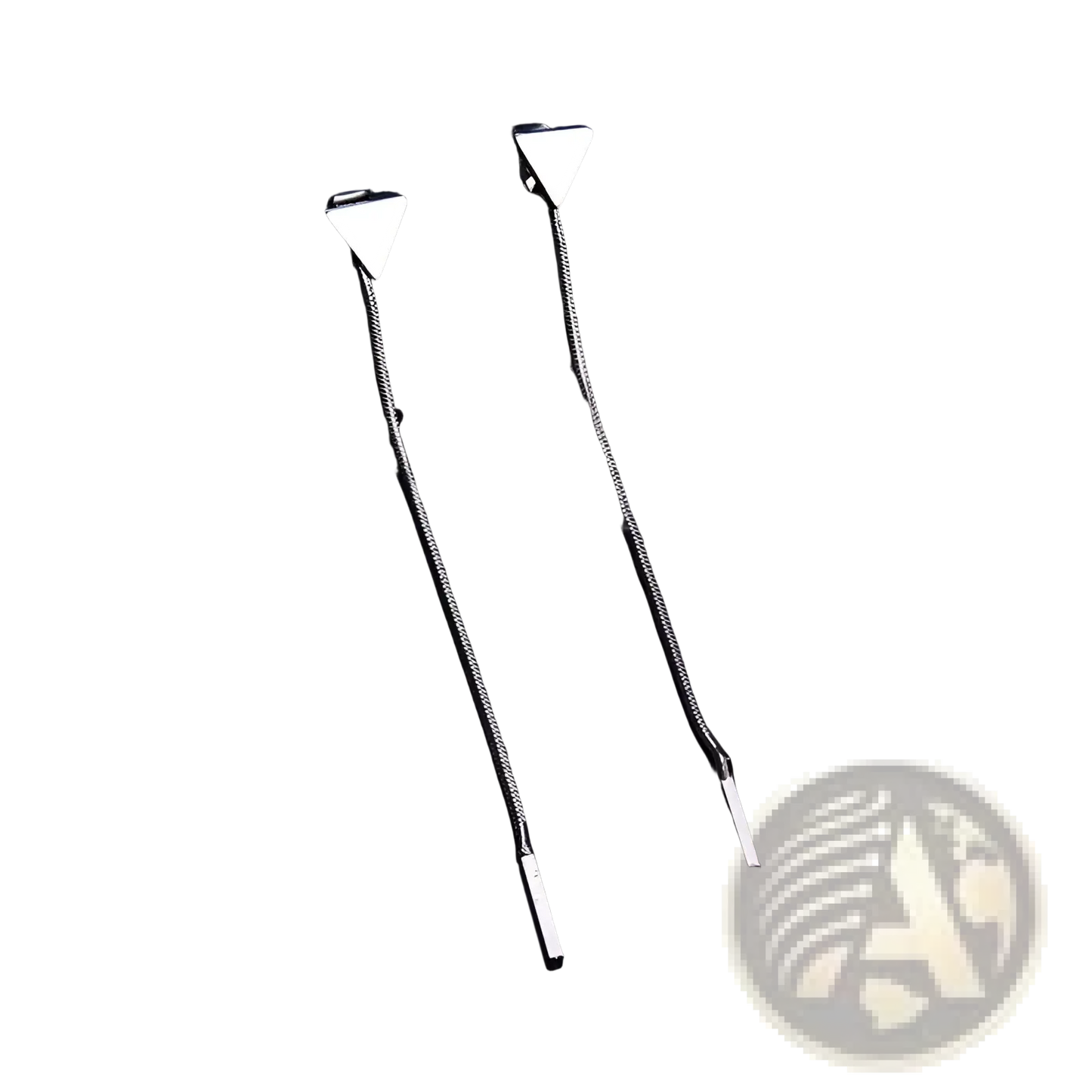 Minimalist Silver and Gold Triangle Tassel Dangle Earrings