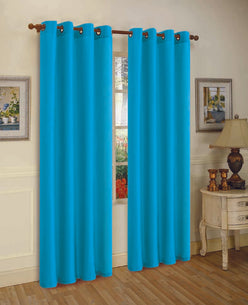 J&V TEXTILES 2 Panels Solid Grommet Faux Silk Window Curtain Drapes Treatment in 84" Length