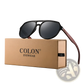 Mirror Lens Wood Temple Aviator Sunglasses