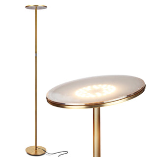 Brightech Sky LED Torchiere Super Bright Standing Touch Sensor Floor Lamp, Brass