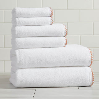 Cotton Border-Stitched 6-Piece Towel Set - Valery Collection