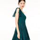 City Studios Juniors' Lace & Chiffon One-Shoulder Dress Green Size 11