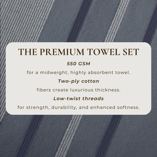Decorative Cotton Stripe Bath Towel Set - Noelle Collection