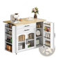Mobile Kitchen Island with Foldable Worktop and Wheels