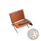 Modern Accent Chair Orange Saddle Leather Seating