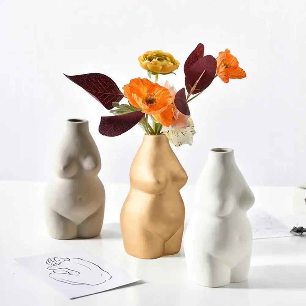 Modern Minimalist Female Form Ceramic Art Vase
