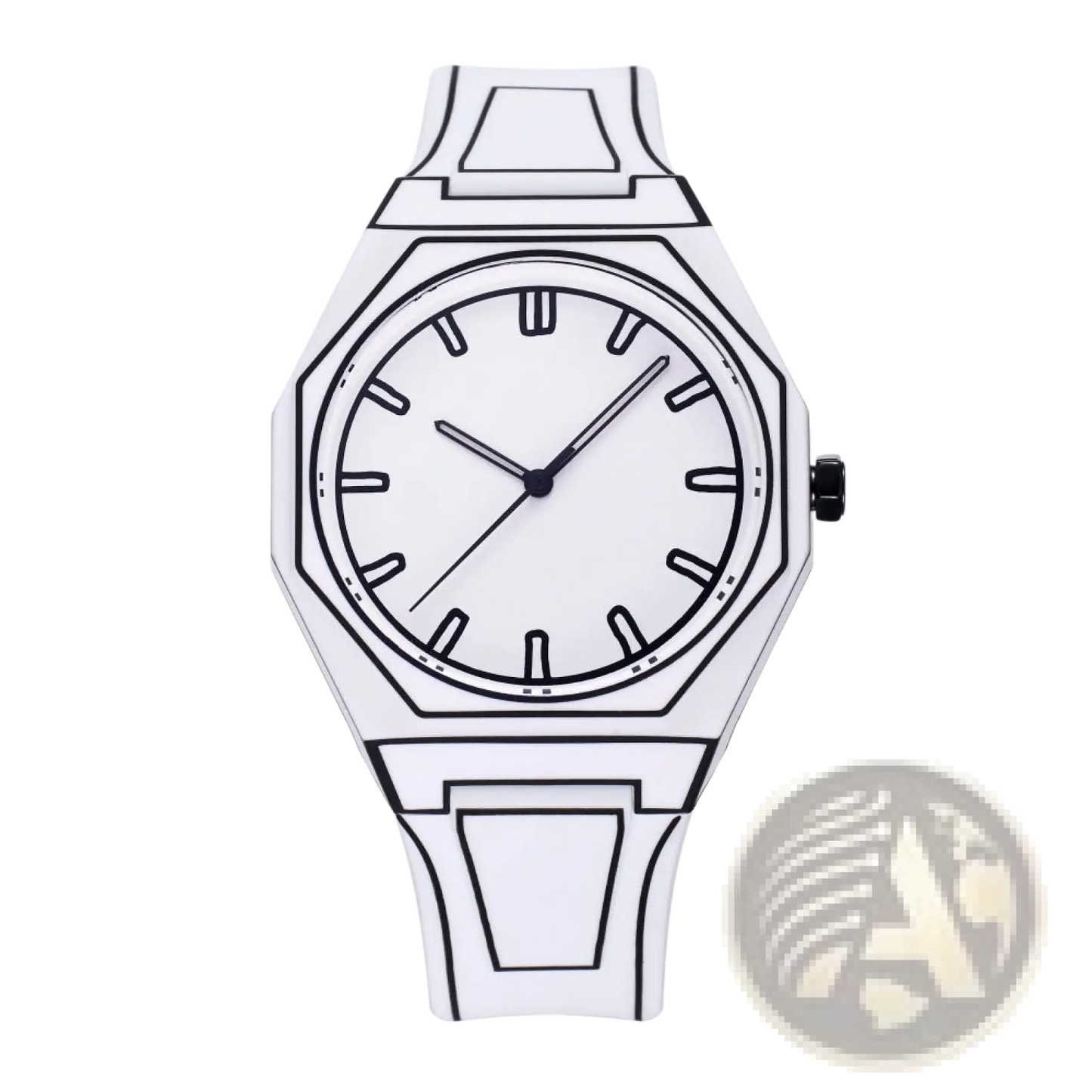 Modern Octagonal Minimalist Waterproof Silicone Watch
