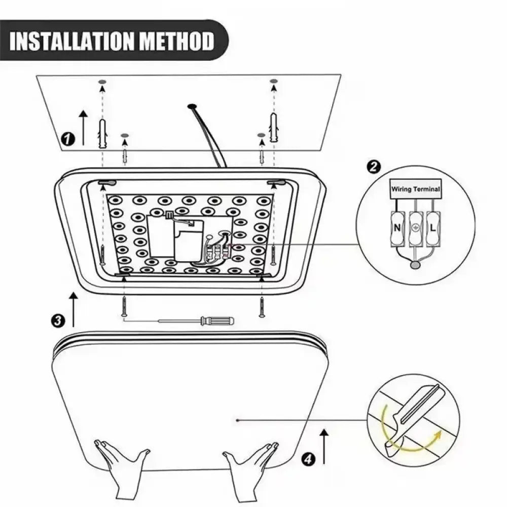 Modern 24w Square Led Ceiling Light with Minimalist Frame