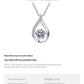 Moissanite Teardrop Halo Pendant in 925 Sterling Silver