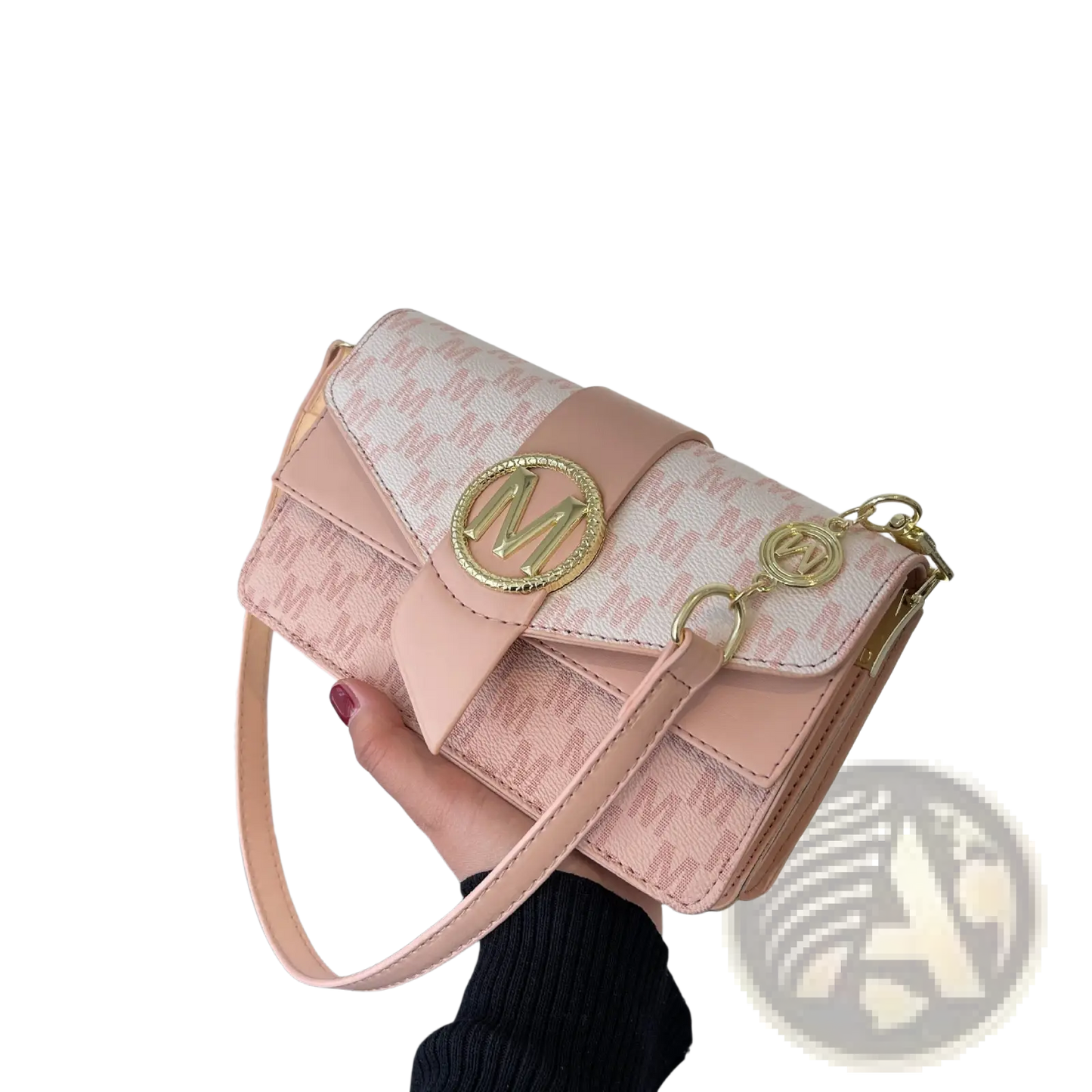 Monogram Letter Print Crossbody Messenger Bag