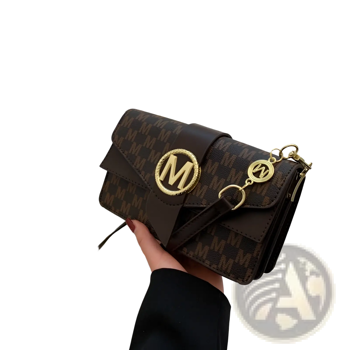 Monogram Letter Print Crossbody Messenger Bag