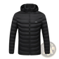 Multi Zone Quilted Electric Heated Jacket with Detachable Hood