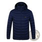 Multi Zone Quilted Electric Heated Jacket with Detachable Hood