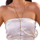Multicolor Crystal Geometric Gold Pendant Necklace