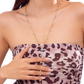 Multicolor Crystal Geometric Gold Pendant Necklace