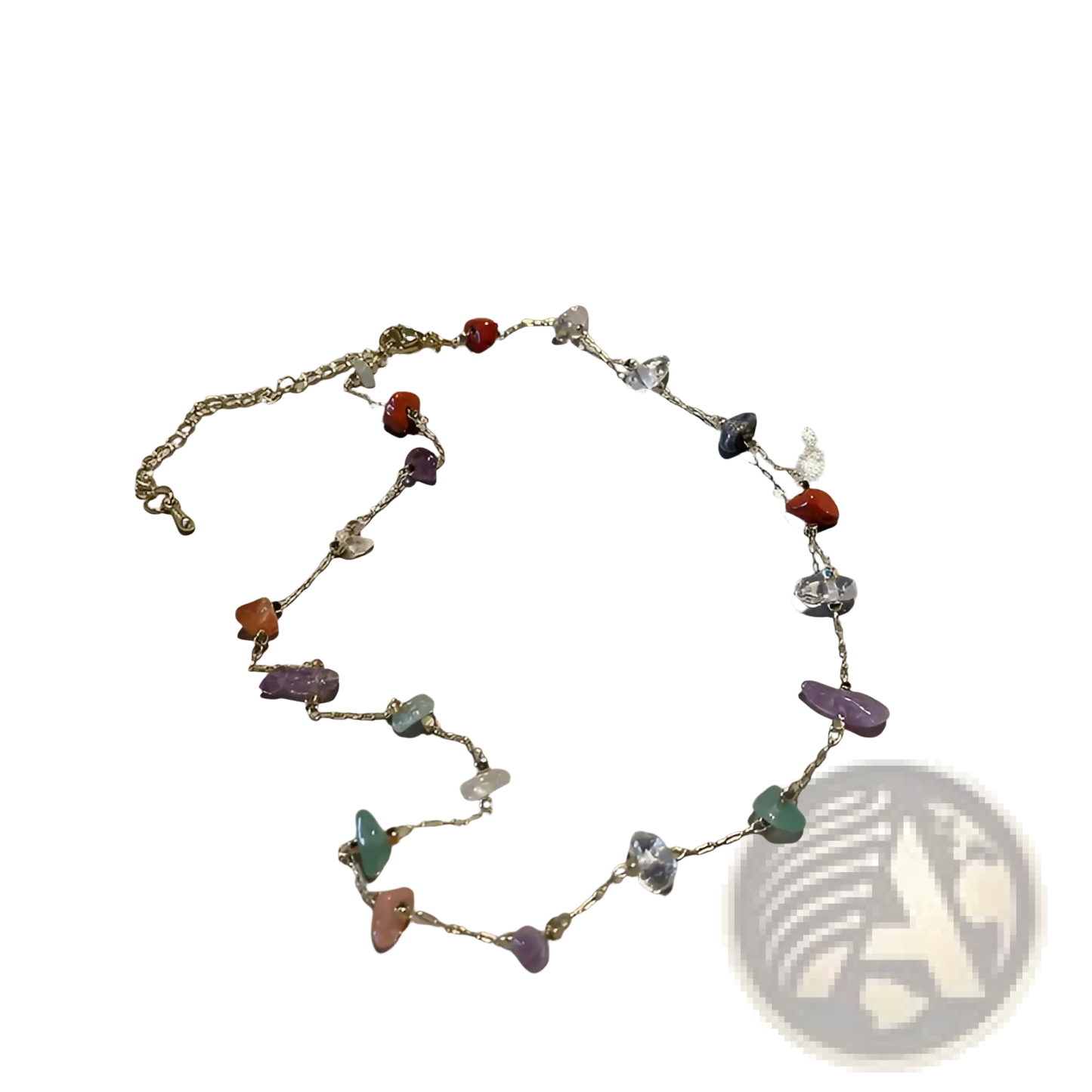 Multicolor Gemstone Choker in Gold and Silver Alloy