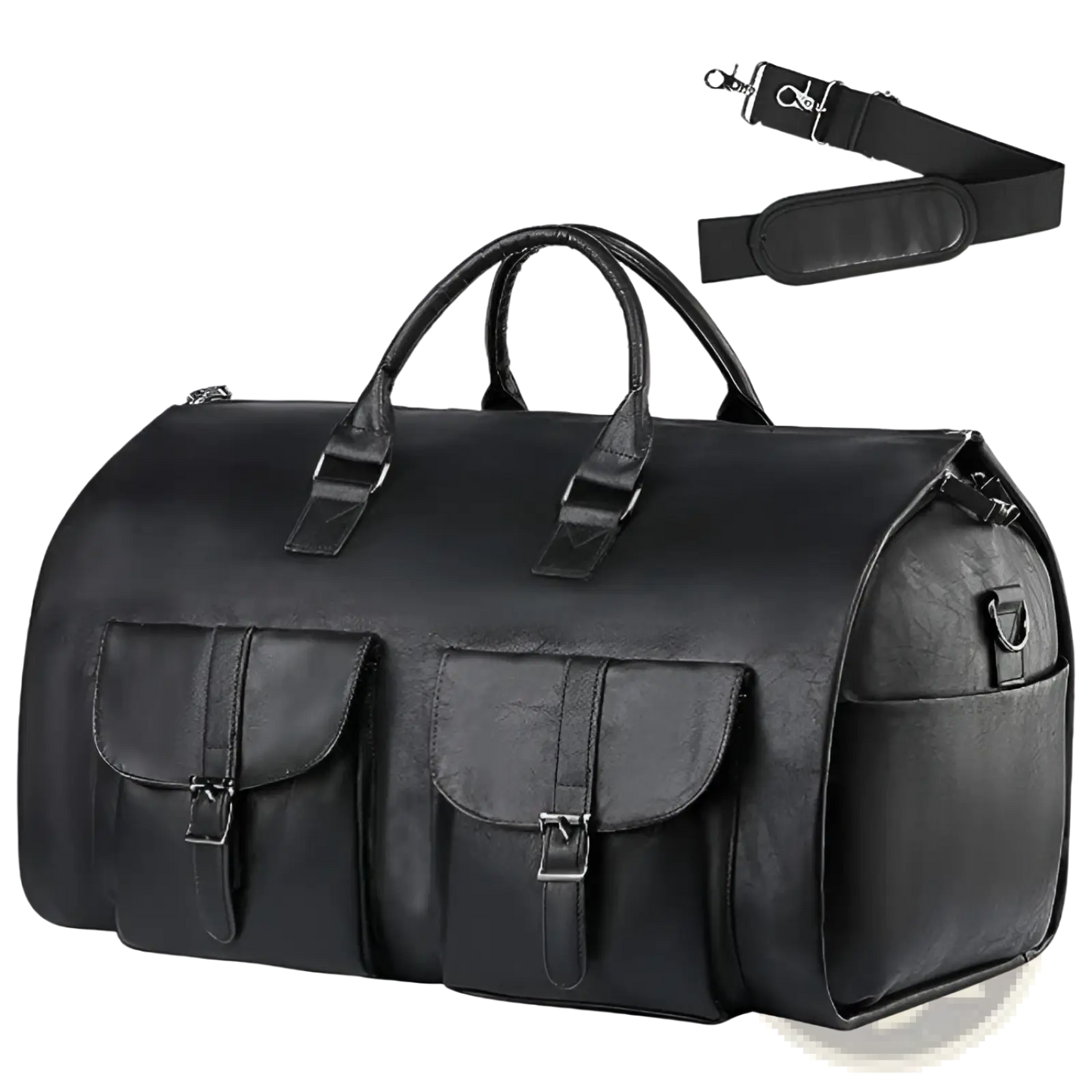 Multifunctional Canvas and Leather Folding Travel Duffel Bag
