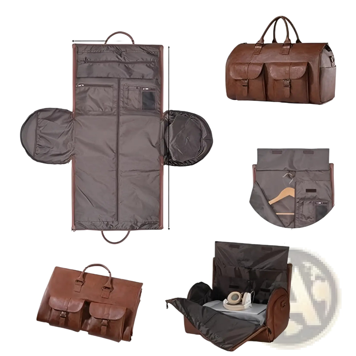 Multifunctional Canvas and Leather Folding Travel Duffel Bag