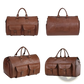 Multifunctional Canvas and Leather Folding Travel Duffel Bag