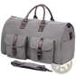 Multifunctional Canvas and Leather Folding Travel Duffel Bag