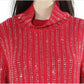 INC International Concepts Women's Embellished Turtleneck Sweater Red Size Medium