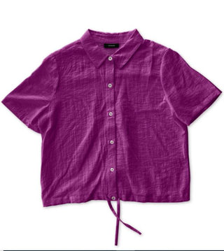 Alfani Women's Drawstring Hem Shirt White Size Large