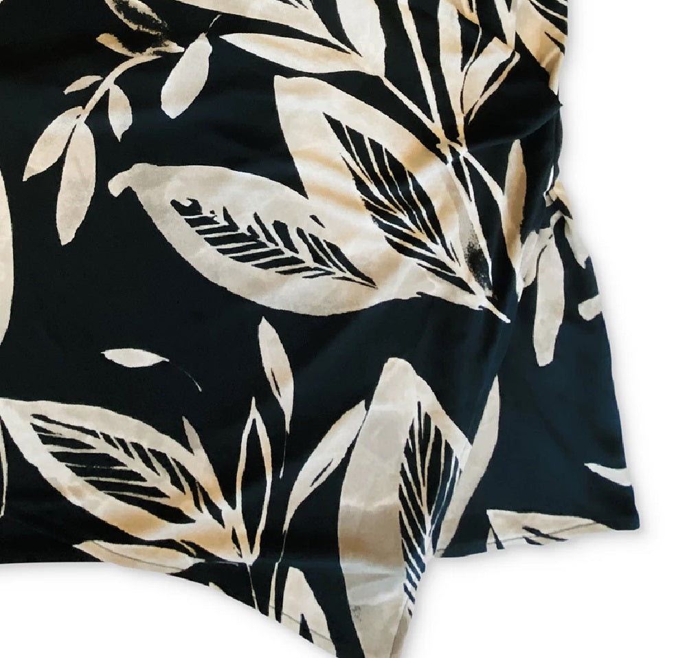 Alfani Women's Wrap-Style Botanical-Print Top Black Size Extra Small