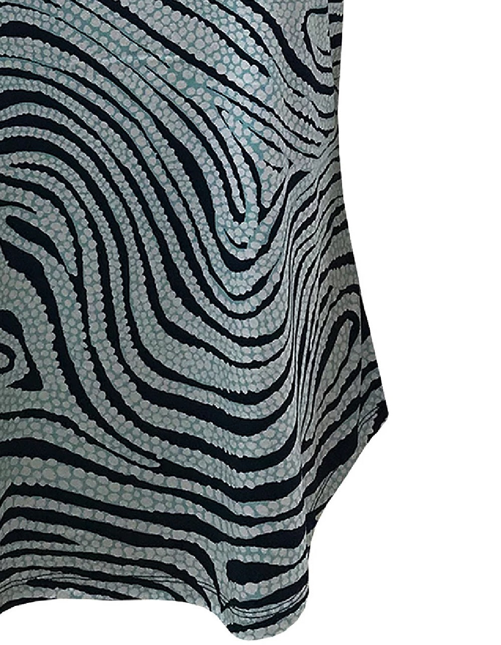 JM Women's Collection Petite Zebra-Print Scoop-Neck Top Turq/Aqua Size Petite