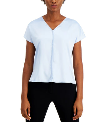 Alfani Women's V-Neck Top Dark Blue Size Large