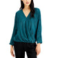 Alfani Women's V-Neck Top Dark Blue Size Small