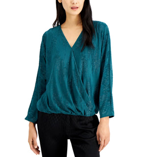 Alfani Women's V-Neck Top Dark Blue Size Small