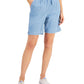 Karen Scott Women's Lila Drawstring Jean Shorts Navy Size Petite Medium