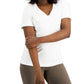 Karen Scott Women's Cotton V-Neck Top White Size Extra Small