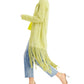 INC International Concepts Women's Long Fringed Cardigan Gold Size Large