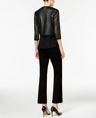 Anne Klein Women's Stretch Flare Leg Pants Black Size 14