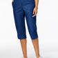 Alfred Dunner Women's Petite Pull-On Capri Jeans Dark Blue Size 18P