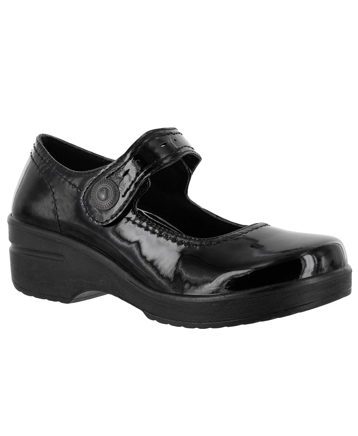 Easy Street Easy Works by Women's Letsee Mary Jane Clogs Charcoal Size 10M