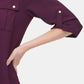 Calvin Klein Women's Textured Roll-Tab Blouse Purple Size Extra Large