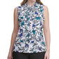 Calvin Klein Women's Plus Size Floral-Print Bow-Neck Top Blue Size 1X