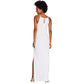 BCX Women's Rhinestone Faux-Wrap Gown  white Size Small