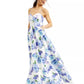 City Studios Juniors' Sparkle Floral- Dot Satin GownBlue Size 1